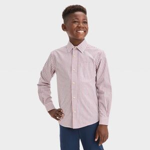 Cat & Jack Kids Checkered Shirt - orange, blue and White. 6/7